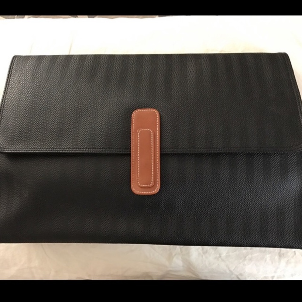 💼 NEW black vegan leather clutch portfolio